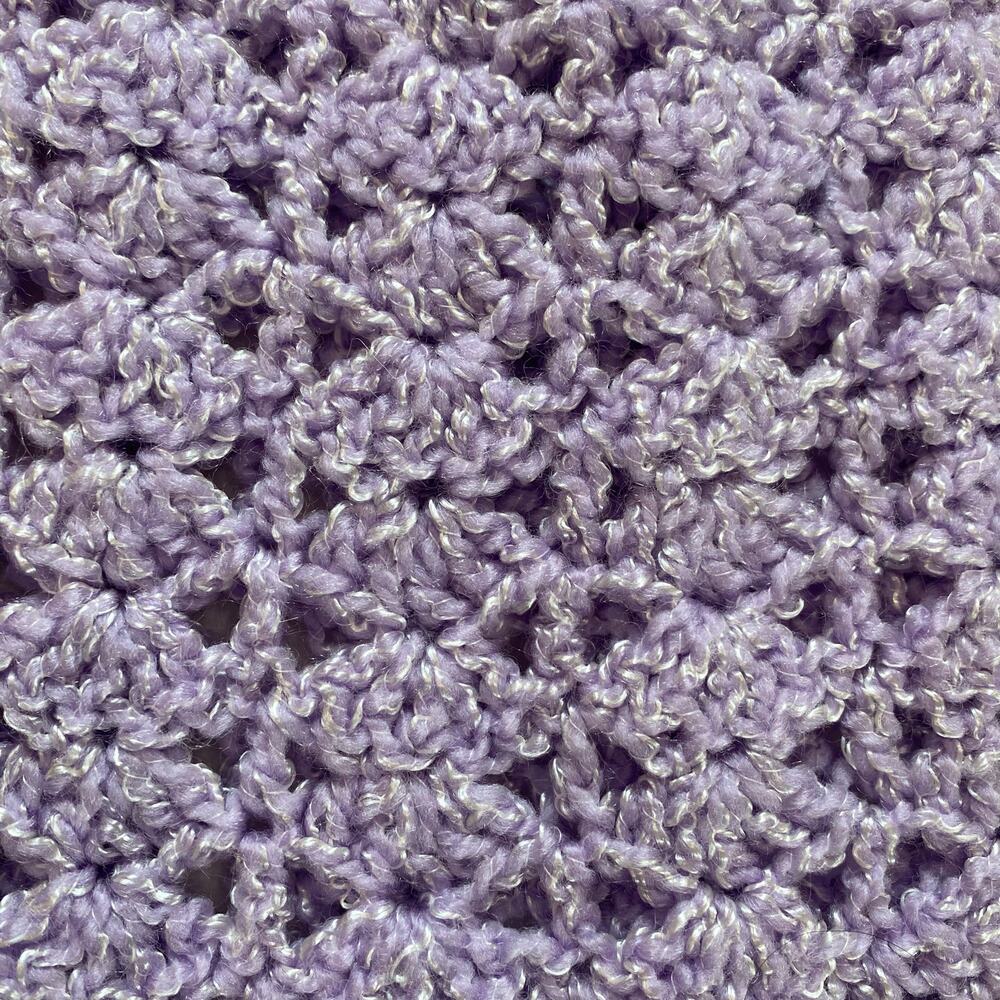 Girls Purple Knit Shirt Dress with Flower Button, Handmade - Picture 8 of 8